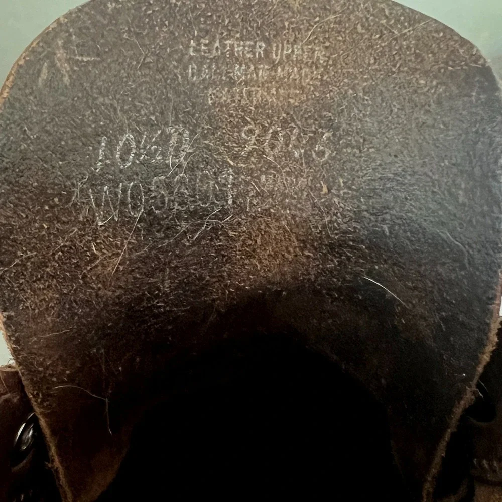 Wolverine 1000 Mile Plain Toe Boots Brown Men 10.5‎ D Leather Vibram Lace Up